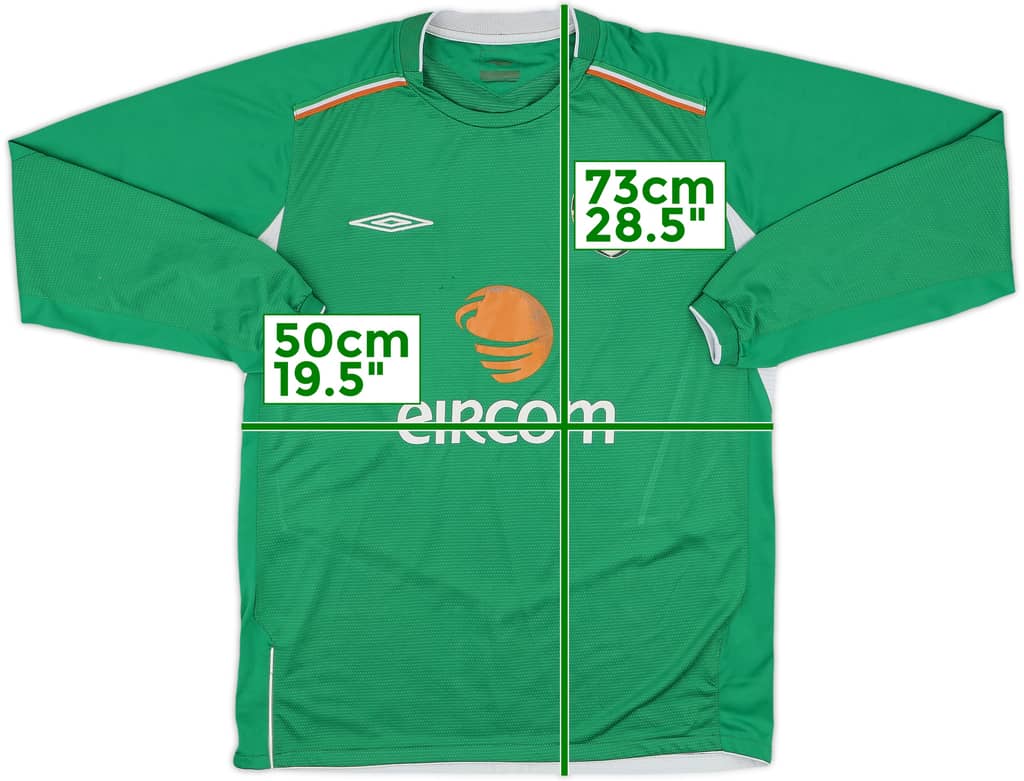 2004-06 Ireland Home L/S Shirt - 6/10 - (M)
