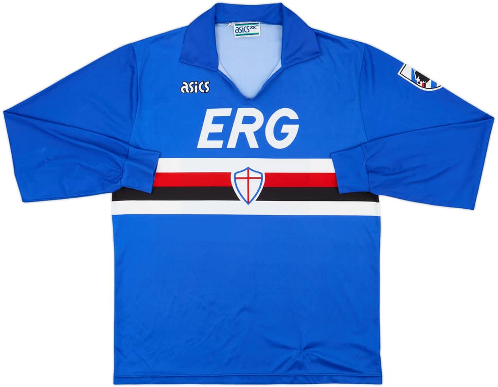 1990-92 Sampdoria Home L/S Shirt - 8/10 - (XL)