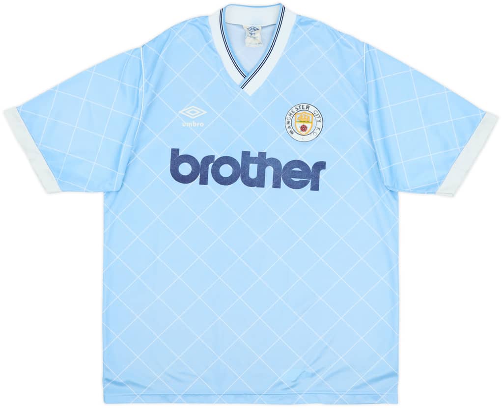 1987-89 Manchester City Home Shirt - 8/10 - (M)