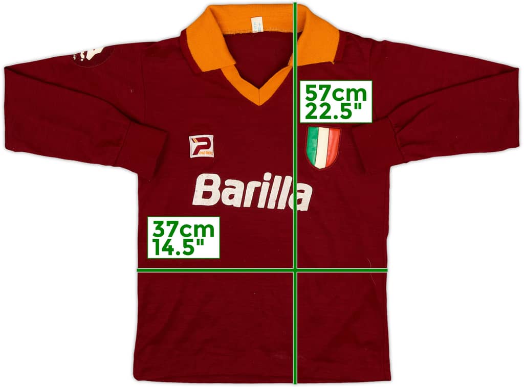 1983-84 Roma Home L/S Shirt - 8/10 - (S.Boys)