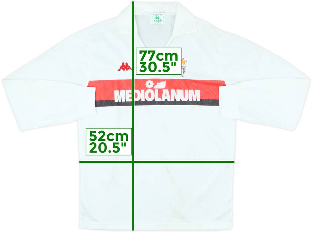 1988-89 AC Milan Away L/S Shirt - 8/10 - (L)