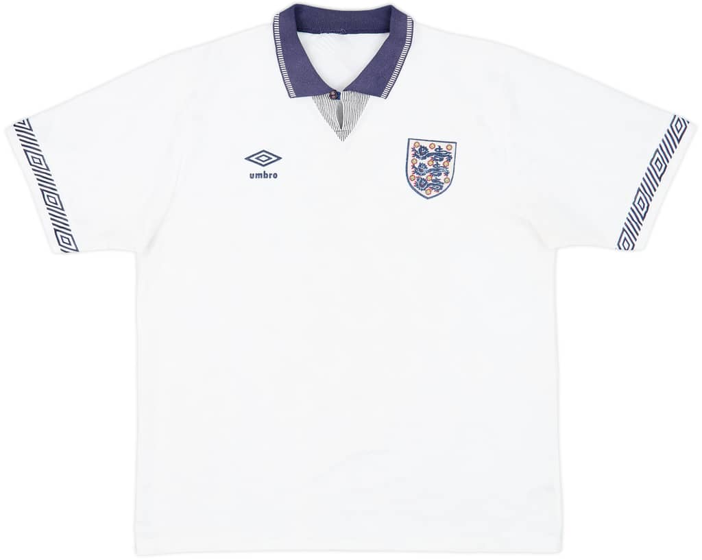1990-92 England Home Shirt - 8/10 - (XL)