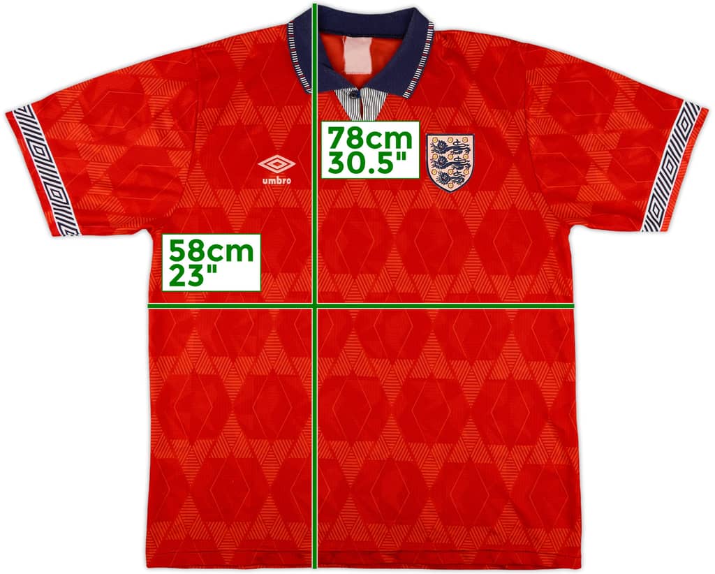 1990-93 England Away Shirt - 8/10 - (XL)