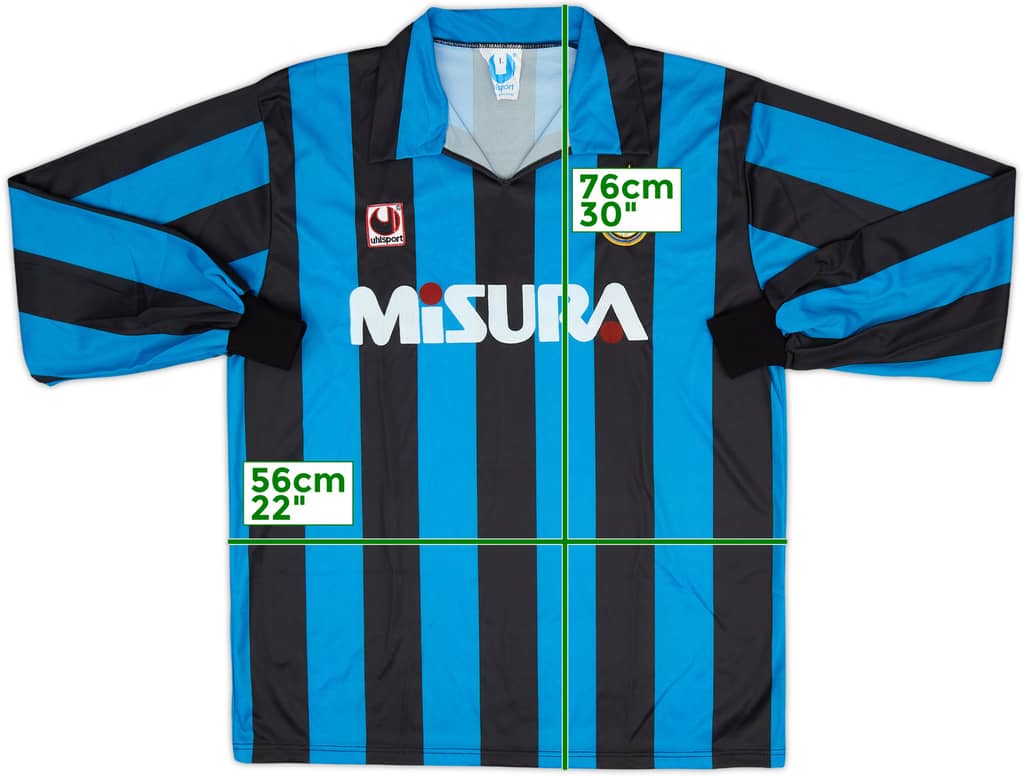 1990-91 Inter Milan Home L/S Shirt - 8/10 - (L)