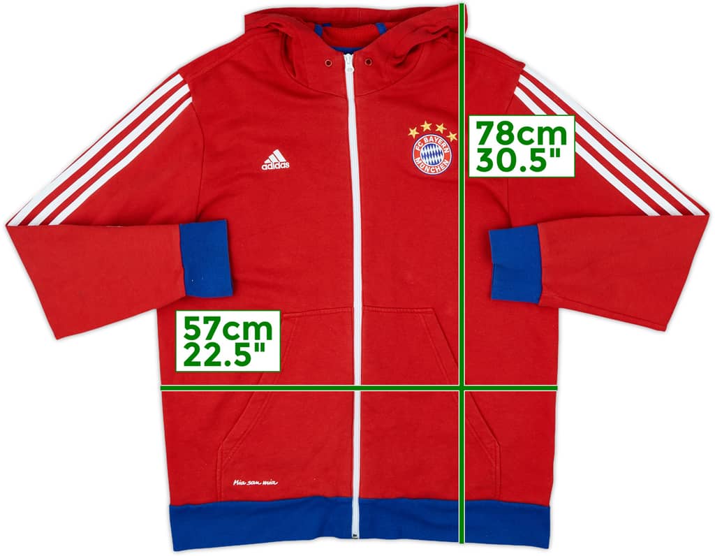 2014-15 Bayern Munich adidas Hooded Sweat Top - 8/10 - (XL)