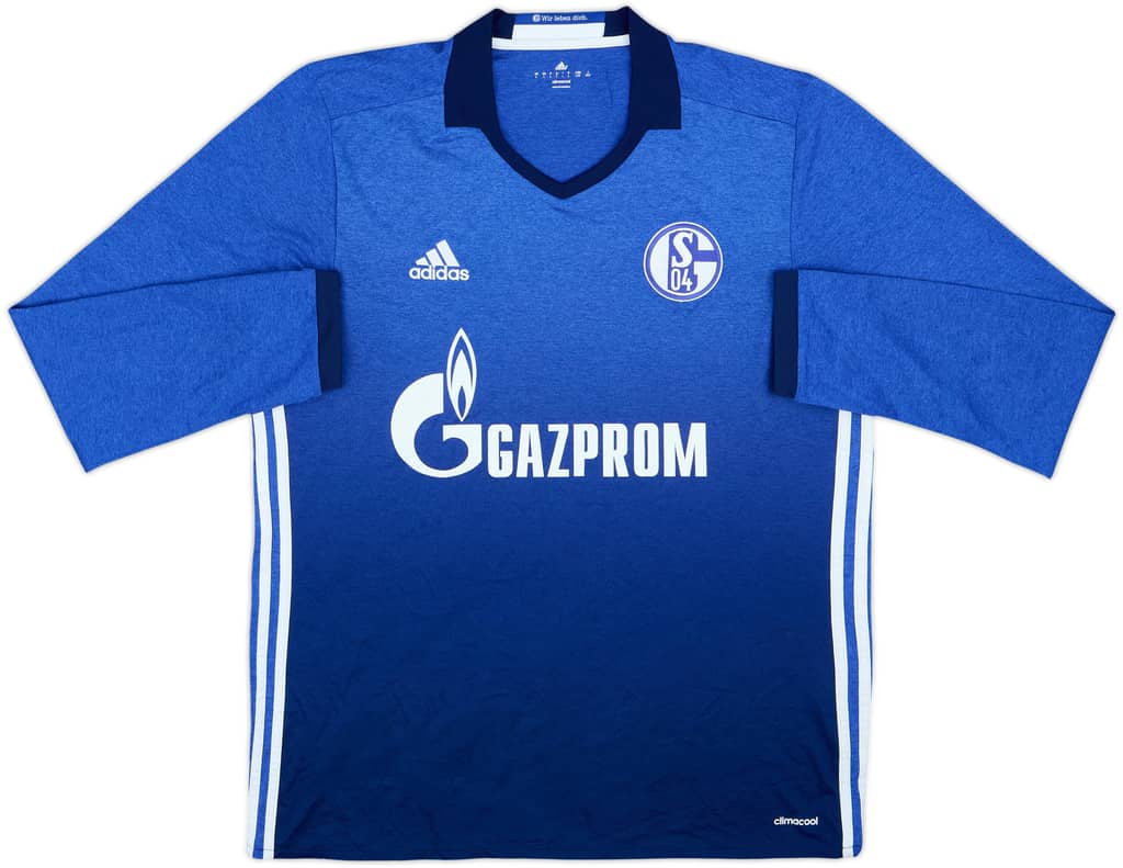2016-18 Schalke Home L/S Shirt - 6/10 - (L)
