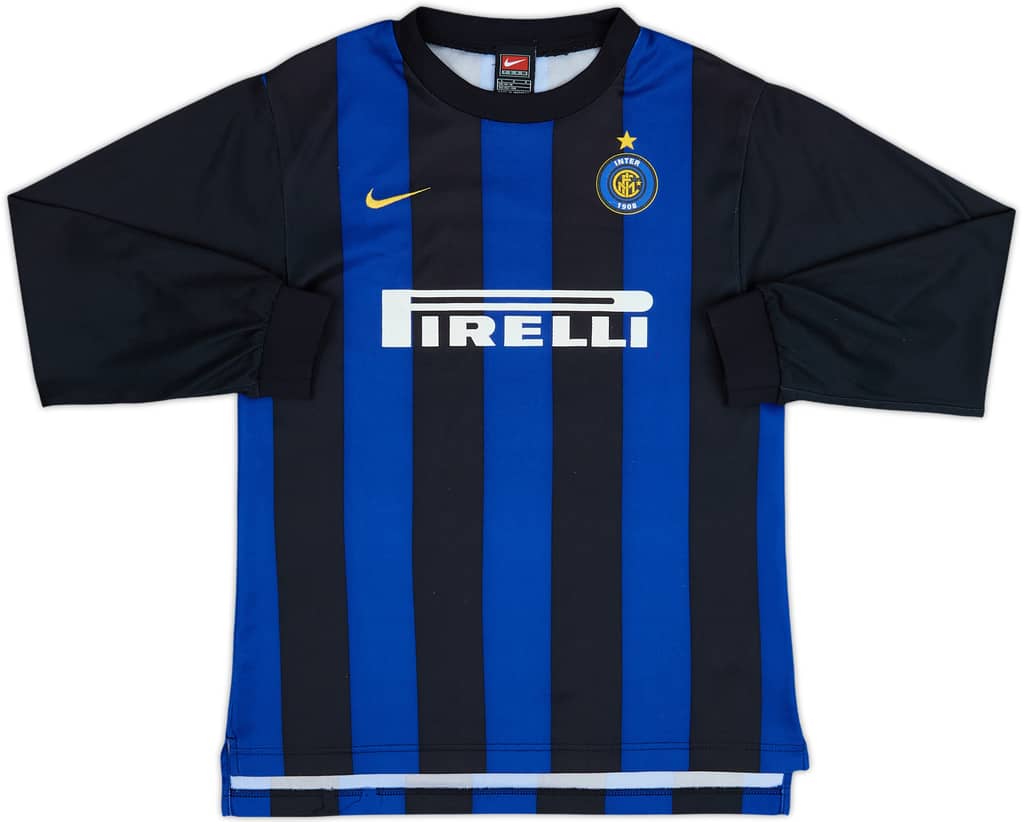 2000-01 Inter Milan Basic Home L/S Shirt - 6/10 - (12-13 Years)