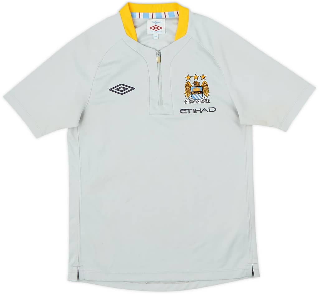 2010-11 Manchester City Umbro 1/4 Zip Polo Shirt - 8/10 - (11-12 Years)
