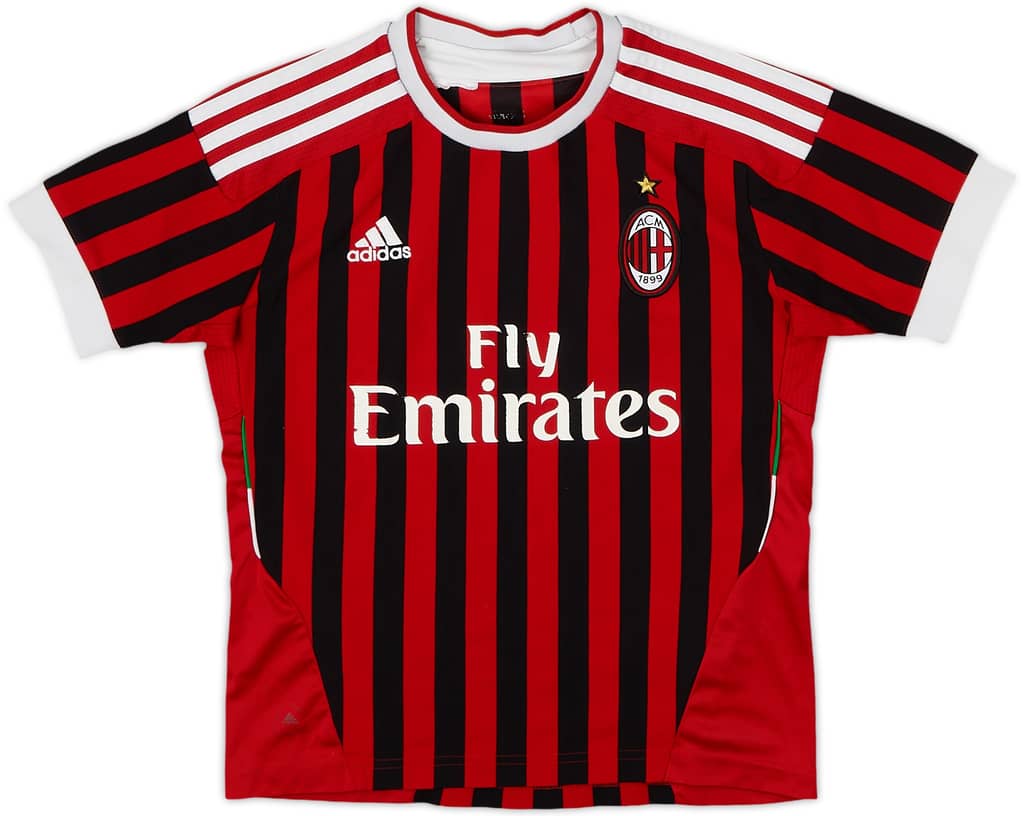 2011-12 AC Milan Home Shirt - 5/10 - (11-12 Years)