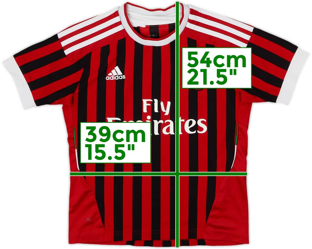 2011-12 AC Milan Home Shirt - 5/10 - (11-12 Years)
