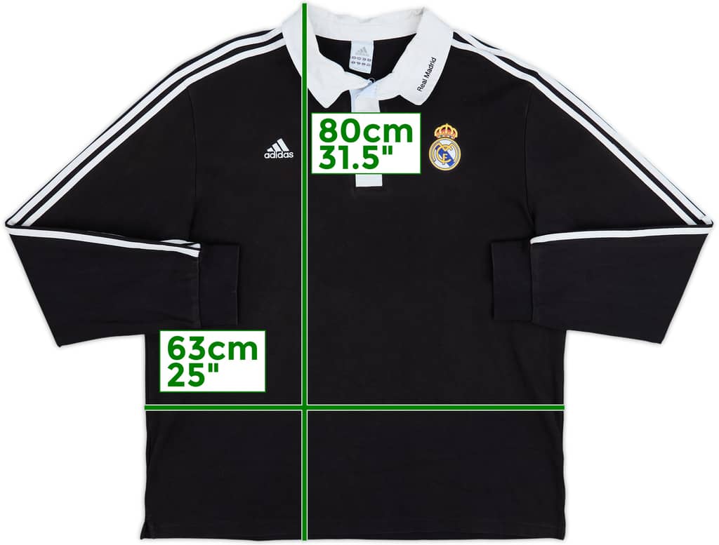 2008-09 Real Madrid adidas Polo L/S Shirt - 8/10 - (XL)