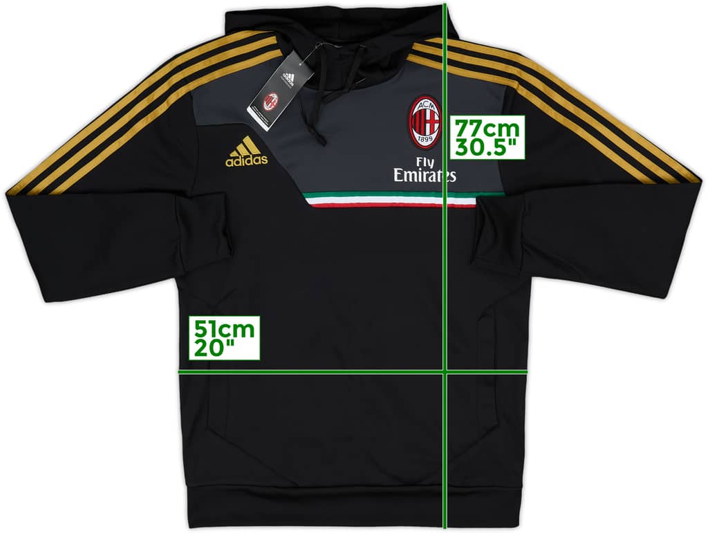 2013-14 AC Milan adidas Hooded Sweat Top (S)