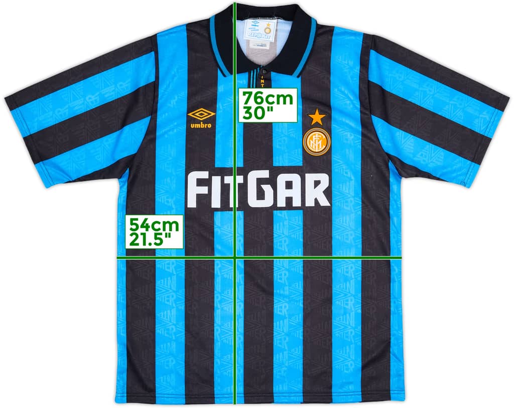 1991-92 Inter Milan Home Shirt - 9/10 - (L)