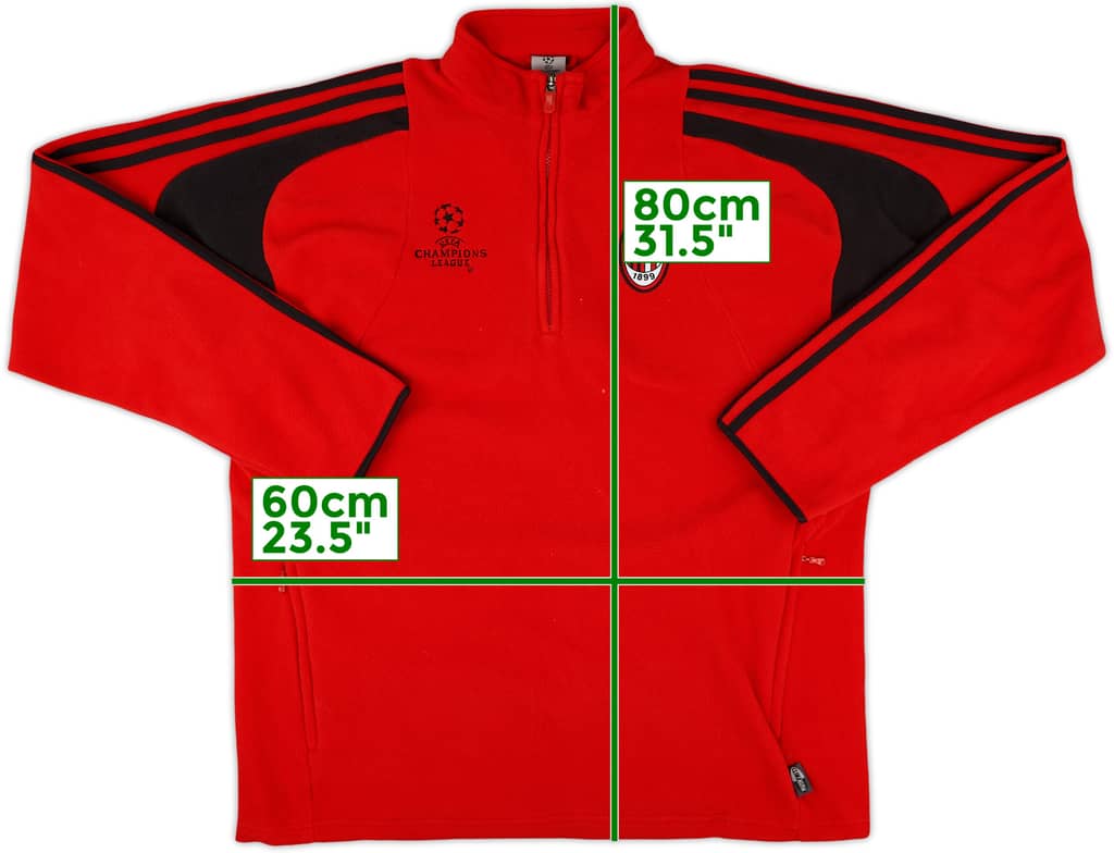 2004-05 AC Milan CL adidas 1/4 Zip Fleece - 10/10 - (L/XL)