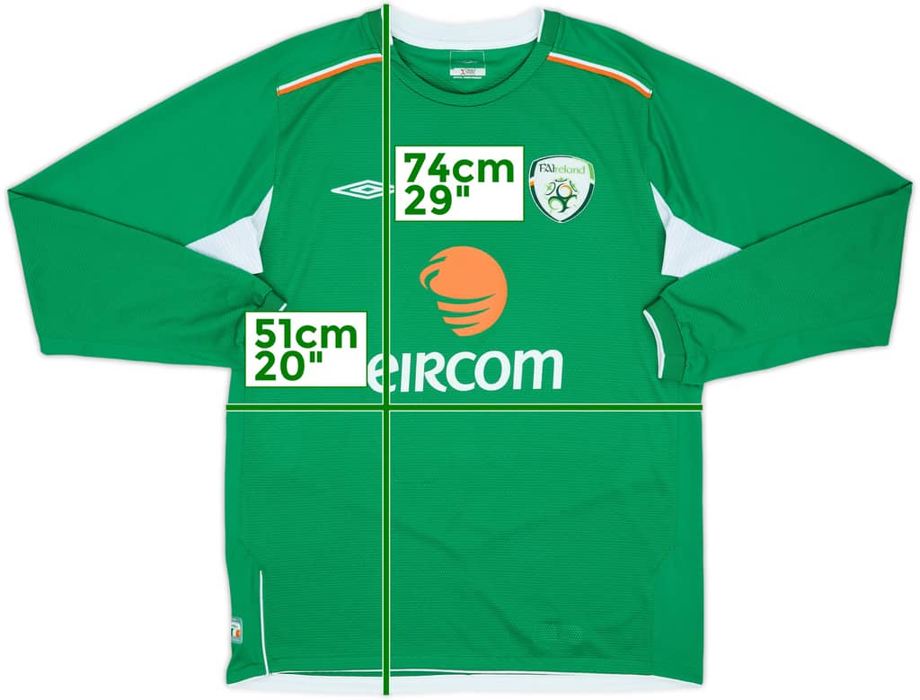 2004-06 Ireland Home L/S Shirt - 7/10 - (M)