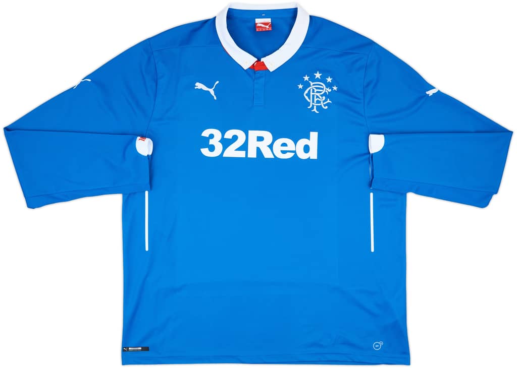 2014-15 Rangers Home L/S Shirt - 9/10 - (3XL)