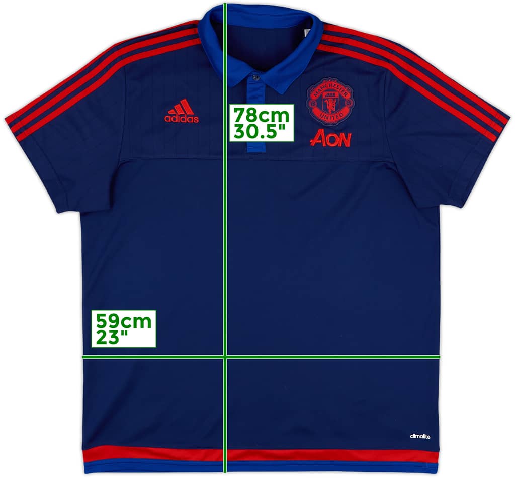 2015-16 Manchester United adidas Polo Shirt - 8/10 - (XL)