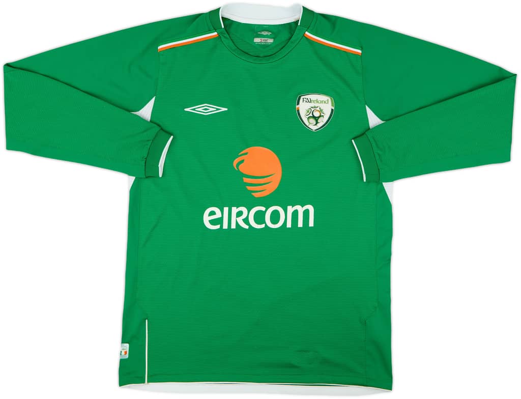 2004-06 Ireland Home L/S Shirt - 6/10 - (S)