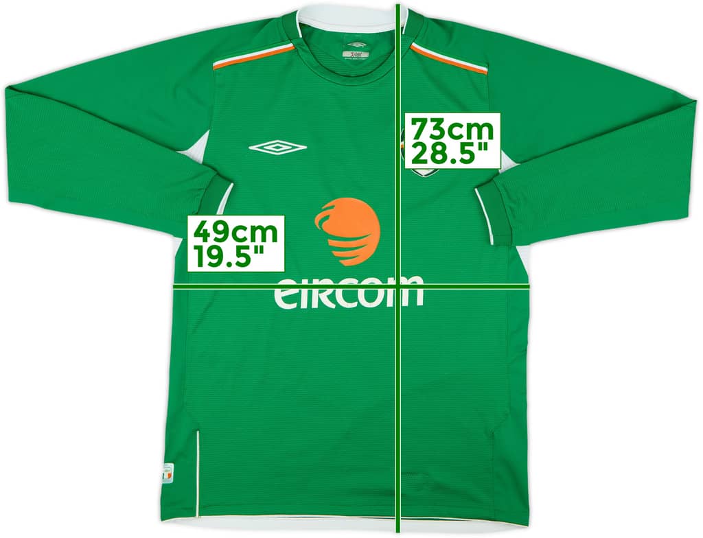 2004-06 Ireland Home L/S Shirt - 6/10 - (S)