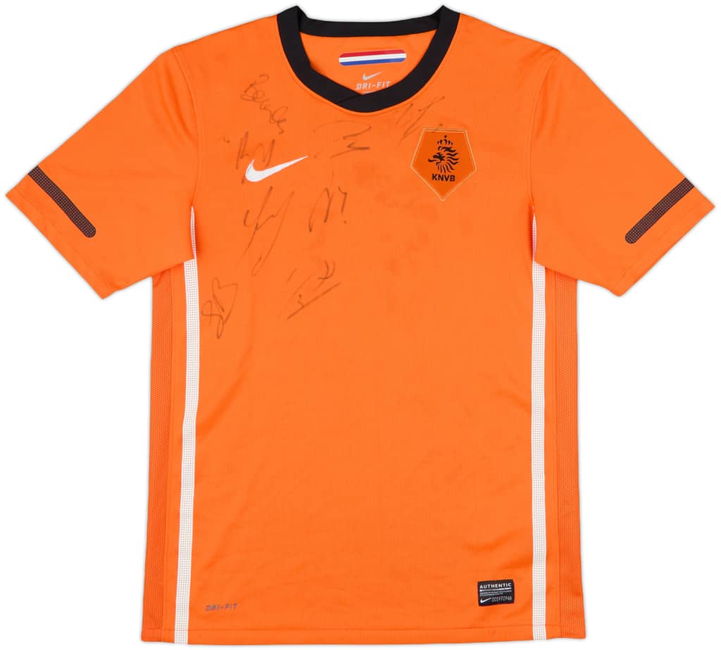 2010-11 Netherlands Signed Home Shirt - 6/10 - (L.Boys)
