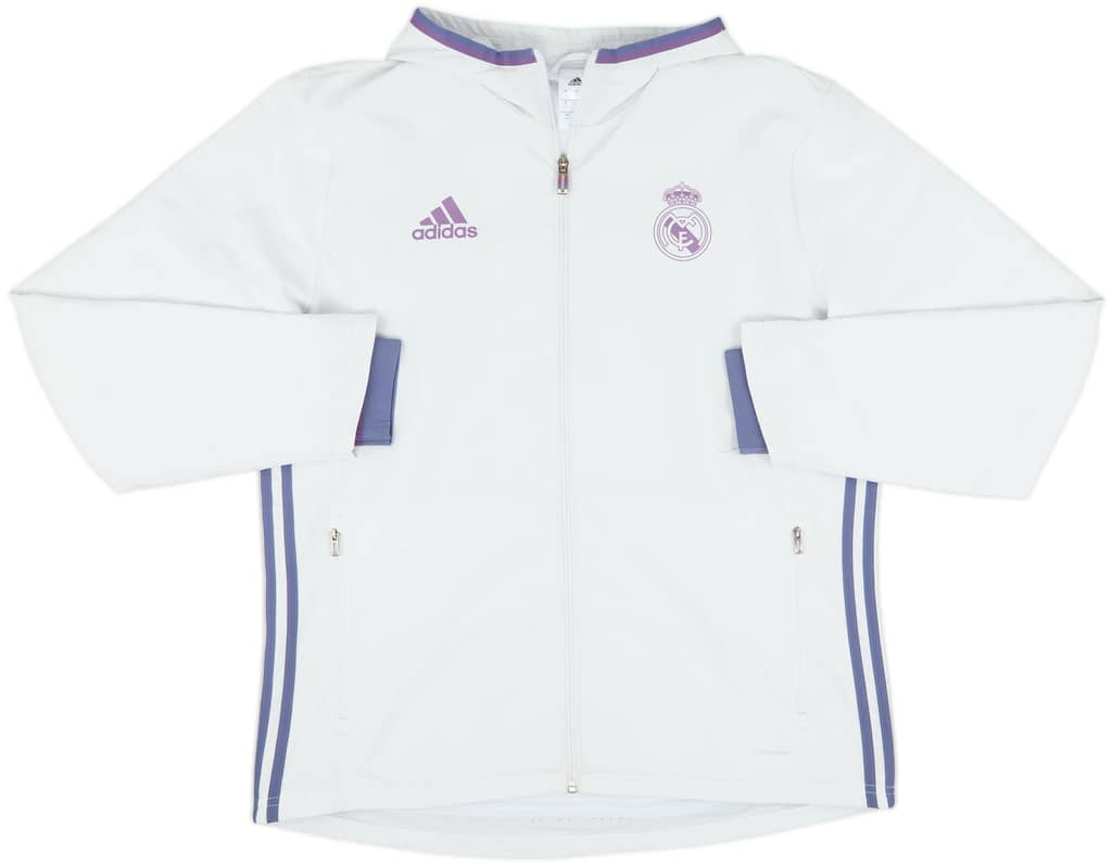 2016-17 Real Madrid adidas Hooded Track Jacket - 8/10 - (L)