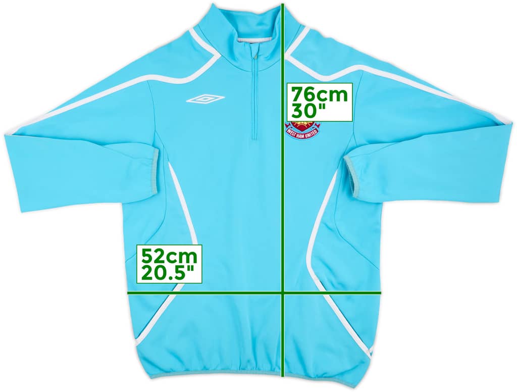 2008-09 West Ham Umbro 1/4 Zip Drill Top - 9/10 - (M)