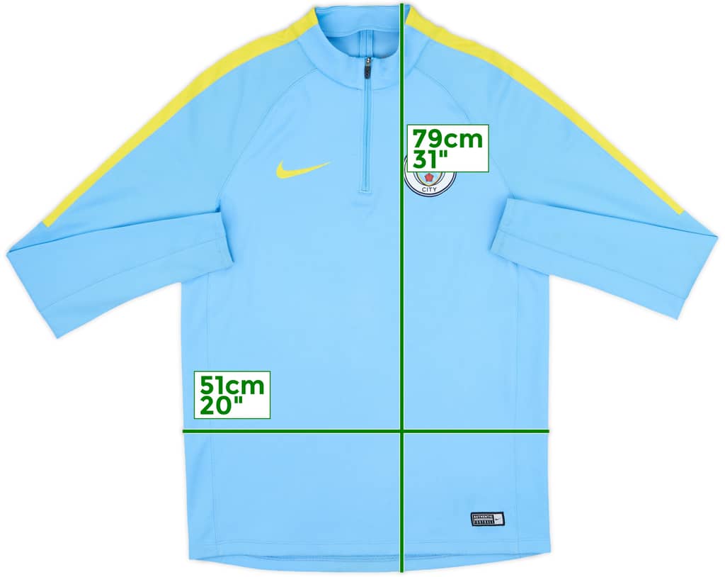 2016-17 Manchester City Nike 1/4 Zip Drill Top - 7/10 - (M)