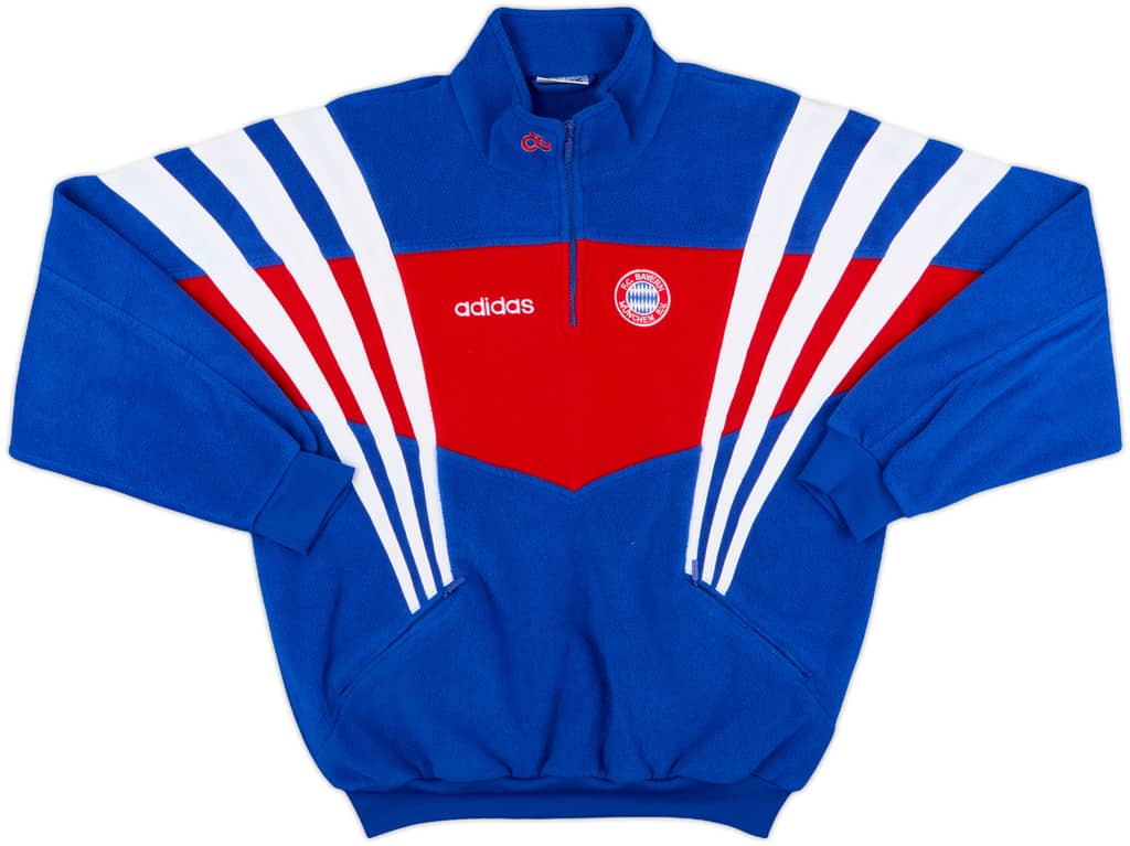 1995-96 Bayern Munich adidas 1/4 Zip Fleece Top - 9/10 - (XL)