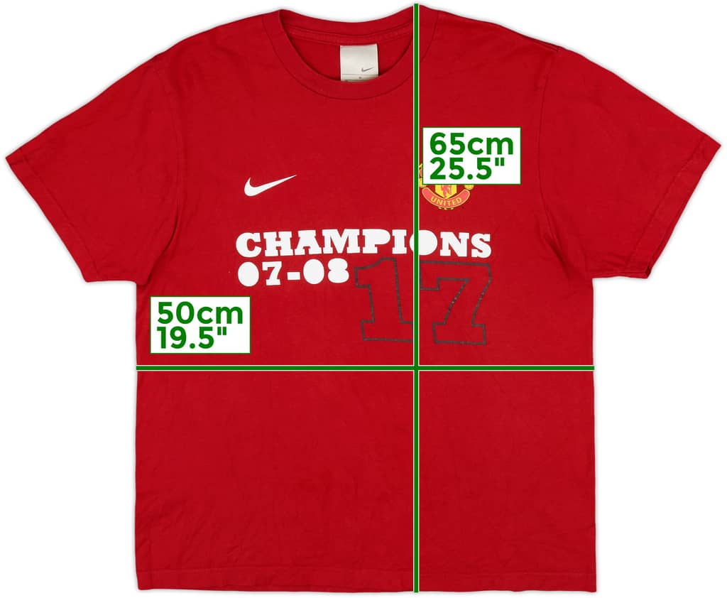 2007-08 Manchester United 'Champions' Nike Graphic Tee - 8/10 - (M)