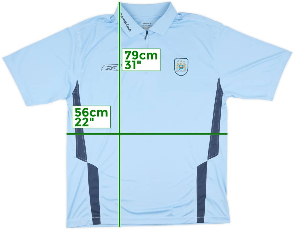 2004-05 Manchester City Reebok 1/4 Zip Polo Shirt - 10/10 - (L)