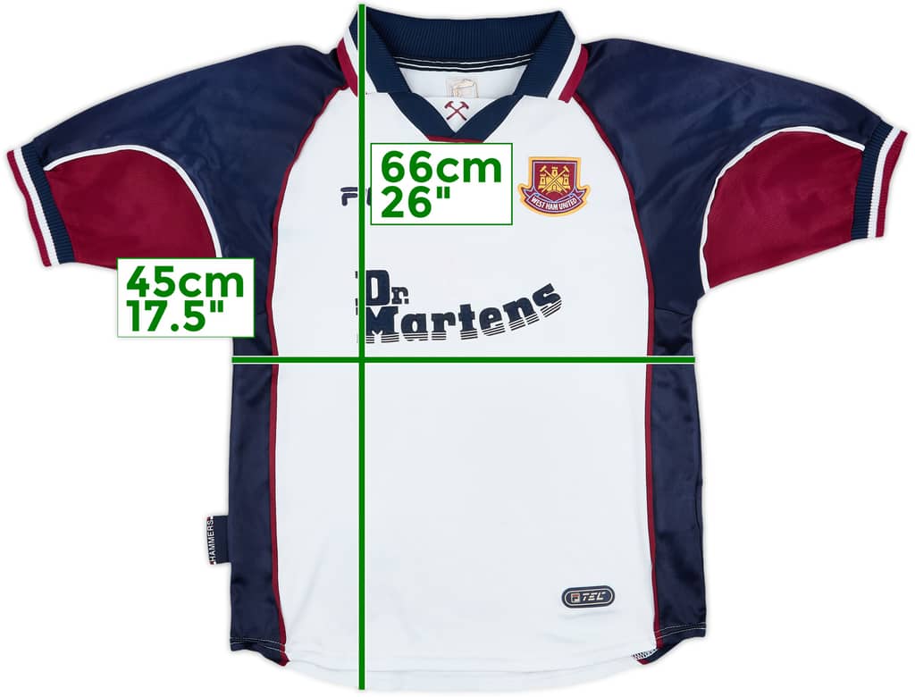 1999-01 West Ham Away Shirt - 7/10 - (XL.Boys)