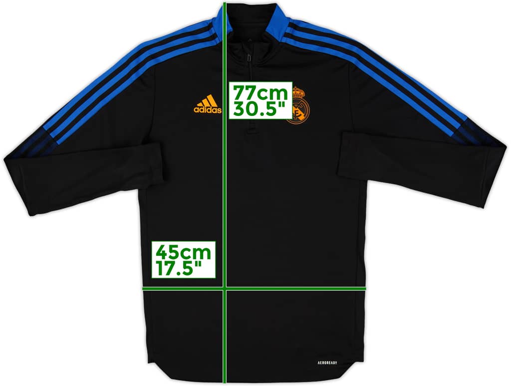 2021-22 Real Madrid adidas 1/4 Zip Drill Top - 9/10 - (S)