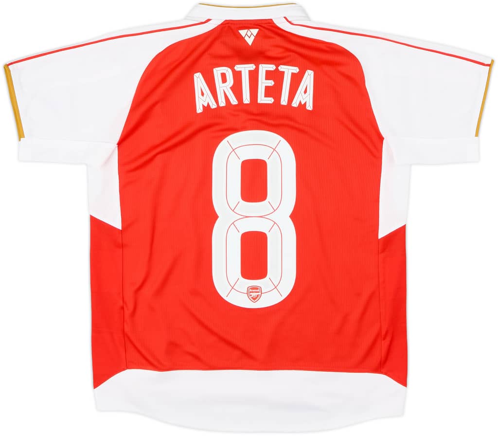 2015-16 Arsenal Home Shirt Arteta #8 - 10/10 - (L.Boys)