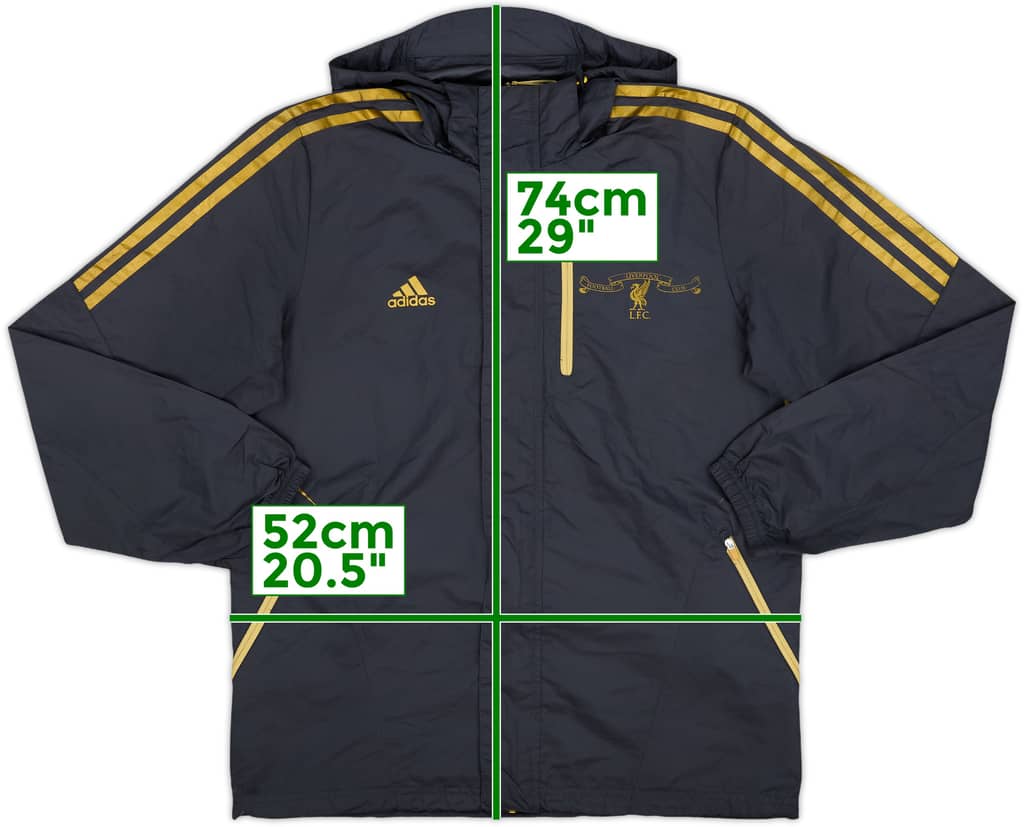 2010-11 Liverpool adidas Hooded Rain Jacket - 7/10 - (S/M)