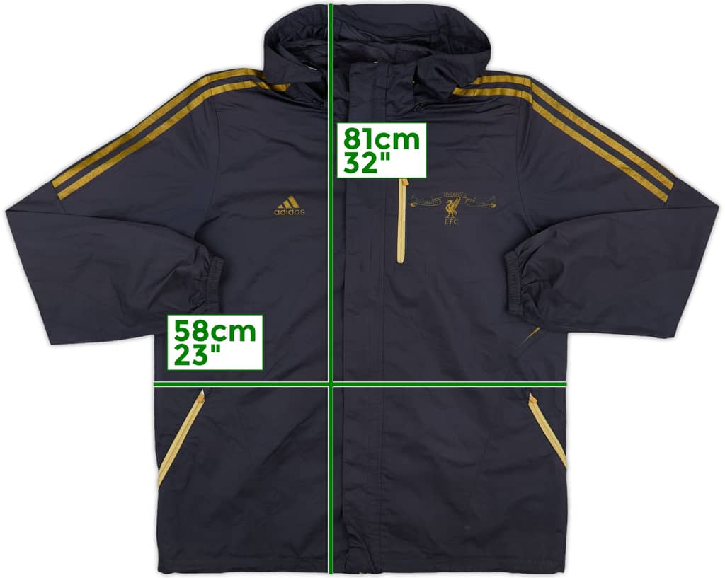 2010-11 Liverpool adidas Hooded Rain Jacket - 8/10 - (XL)