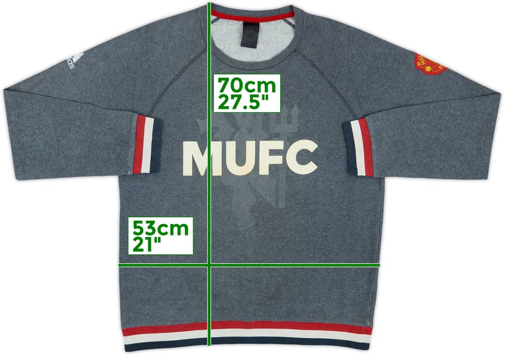 2015-16 Manchester United adidas Sweat Top - 5/10 - (L)