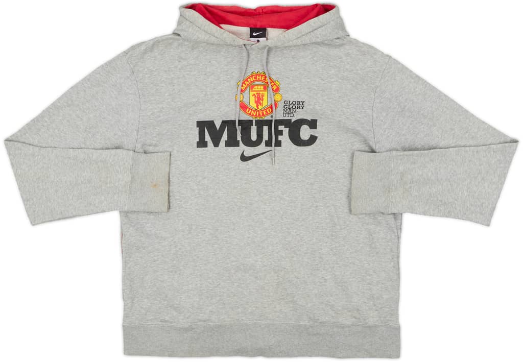 2010-11 Manchester United Nike Hooded Sweat Top - 6/10 - (L)