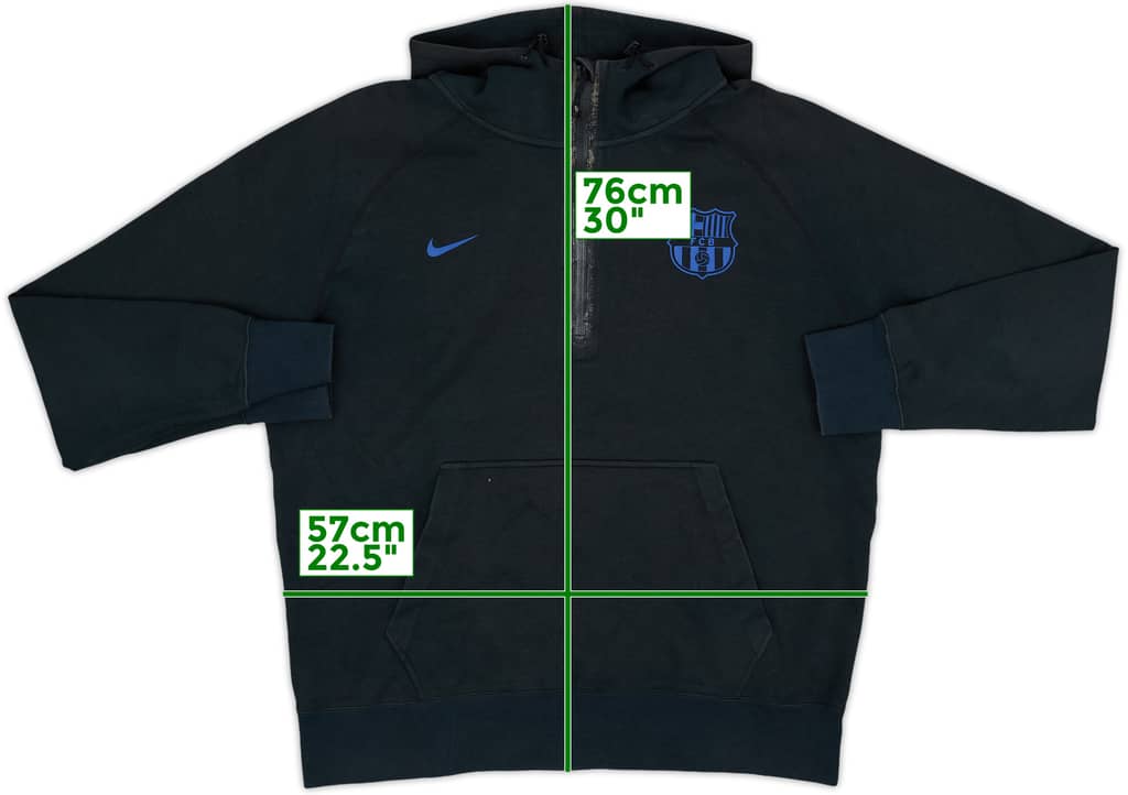 2011-12 Barcelona Nike Hooded 1/4 Zip Sweat Top - 5/10 - (L)