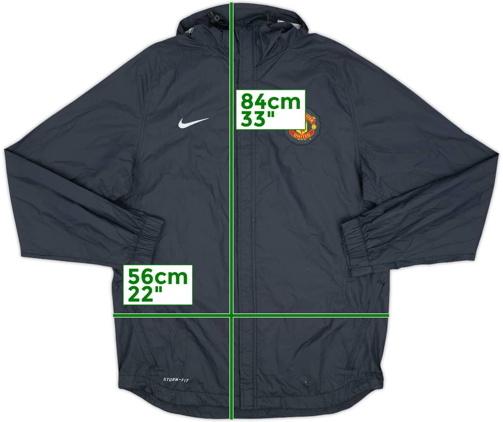 2010-11 Manchester United Nike Hooded Rain Jacket - 8/10 - (L)