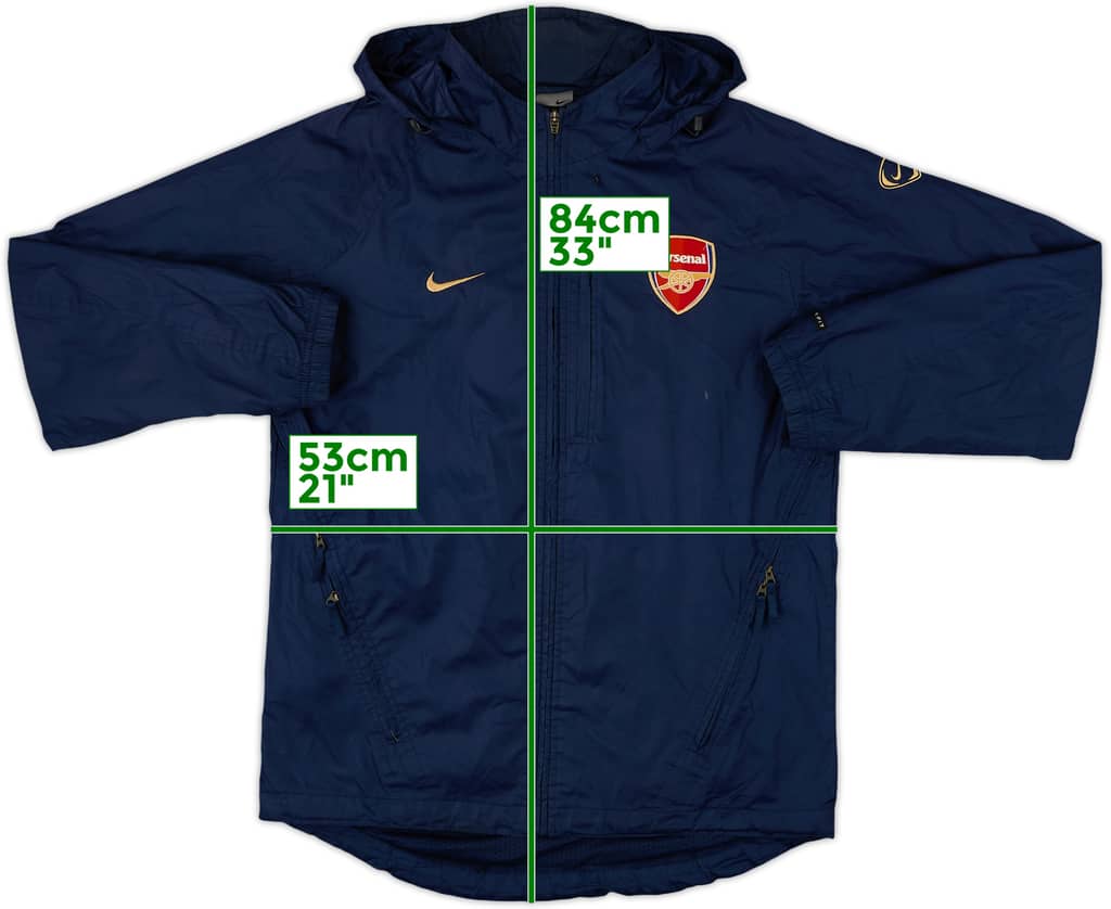 2003-04 Arsenal Nike Hooded Rain Jacket - 7/10 - (S)