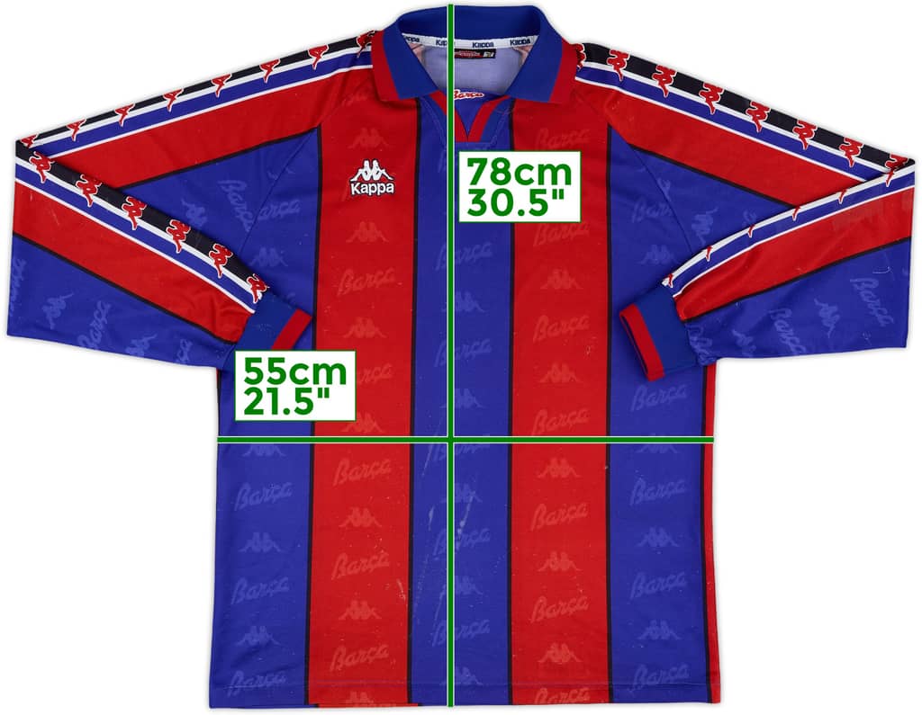 1995-97 Barcelona Home L/S Shirt - 7/10 - (XL)