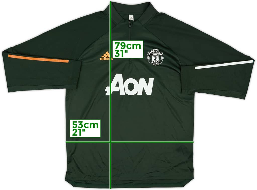 2020-21 Manchester United adidas 1/4 Zip Drill Top - 8/10 - (XL)