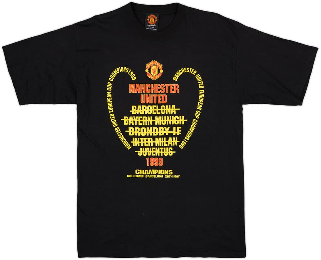 1999-00 Manchester United 'Champions' Graphic Tee - 8/10 - (L)
