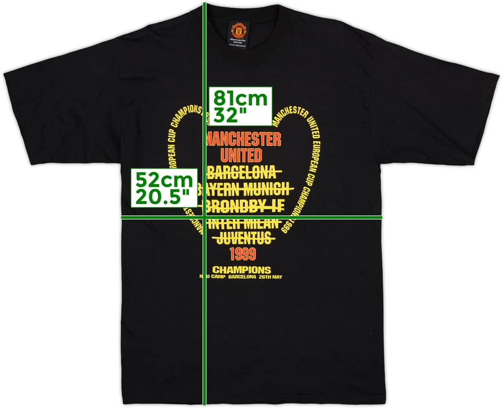 1999-00 Manchester United 'Champions' Graphic Tee - 8/10 - (L)