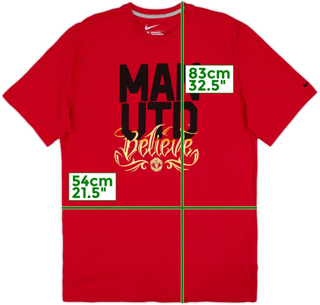 2011-12 Manchester United Nike Cotton Tee - 8/10 - (XL)