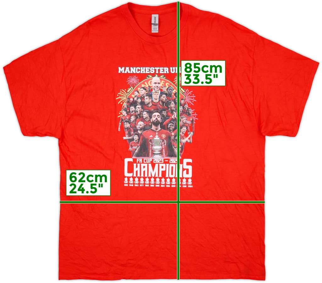 2023-24 Manchester United 'FA Cup Champions' Graphic Tee - 8/10 - (XXL)