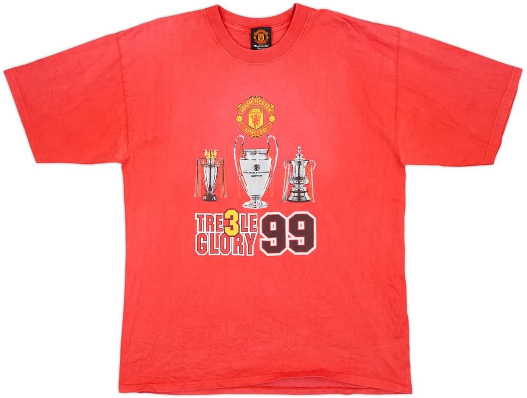1999-00 Manchester United 'Treble' Graphic Tee - 6/10 - (XL)