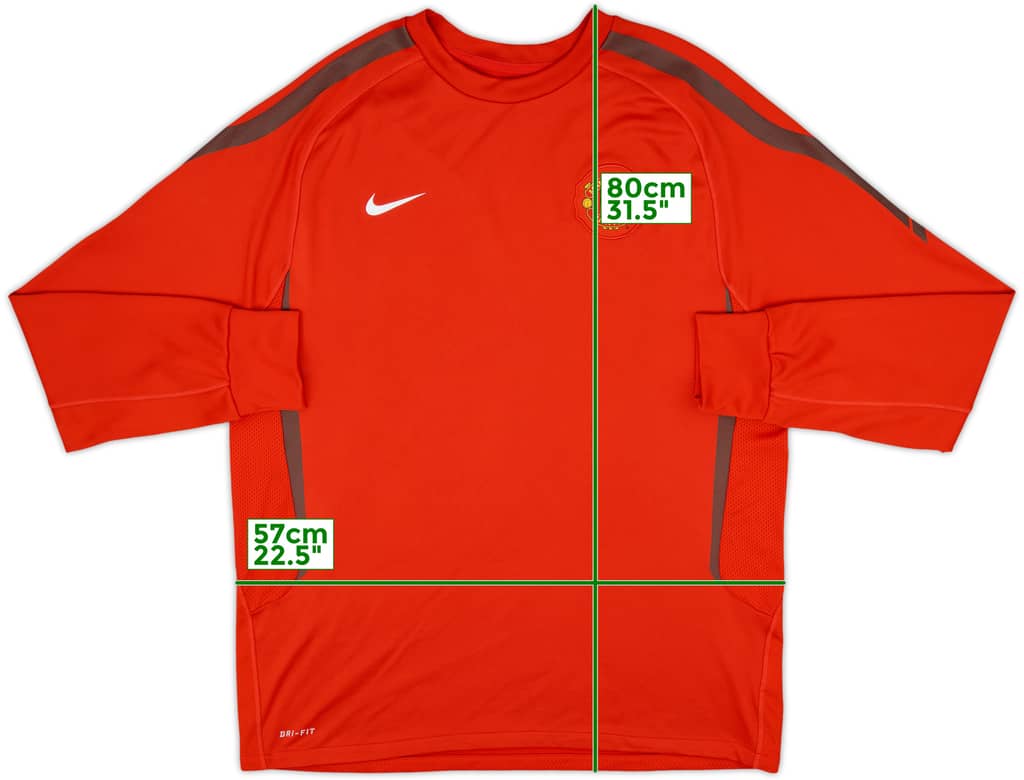 2010-11 Manchester United Nike Sweat Top - 10/10 - (XL)