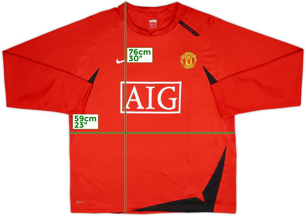 2007-08 Manchester United Nike Sweat Top - 6/10 - (XL)