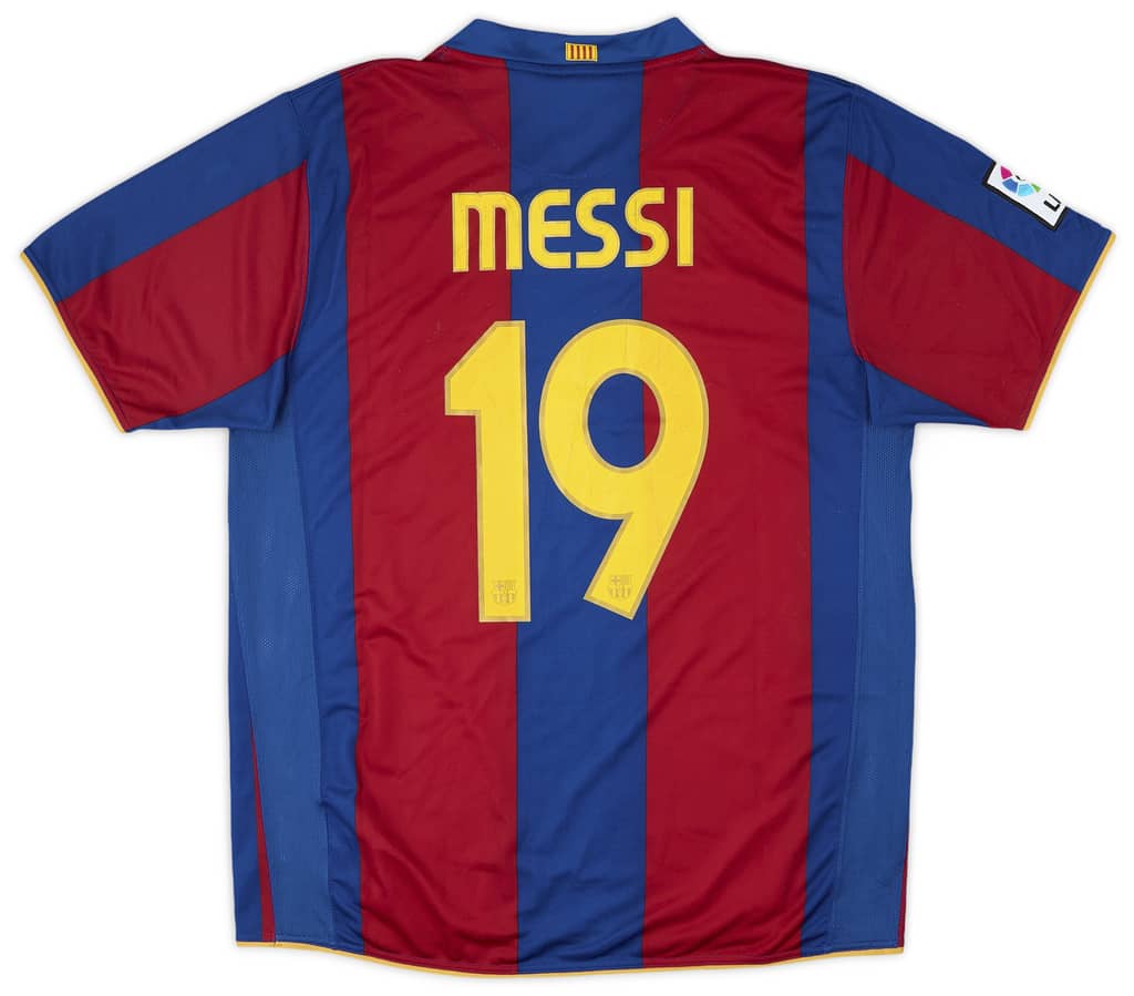2007-08 Barcelona Home Shirt Messi #19 - 6/10 - (L)